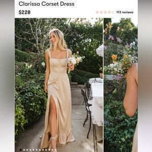 Show Me Your MuMu Clarissa Corset Dress in Champagne Luxe Satin